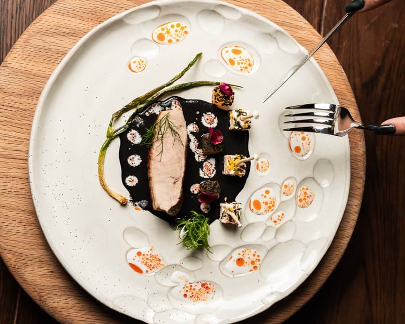 Artfully arranged crockery setting